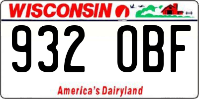 WI license plate 932OBF