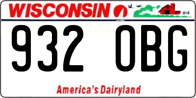 WI license plate 932OBG