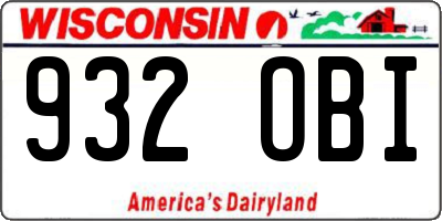 WI license plate 932OBI