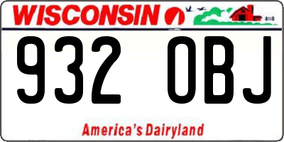 WI license plate 932OBJ