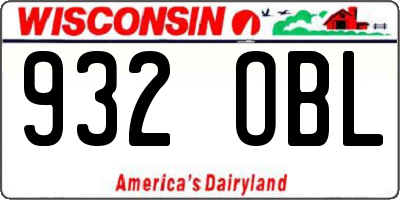 WI license plate 932OBL