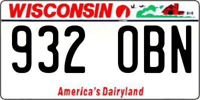 WI license plate 932OBN