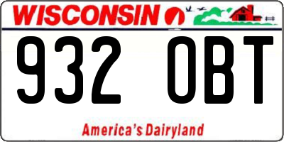 WI license plate 932OBT