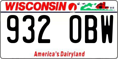 WI license plate 932OBW