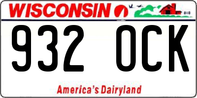 WI license plate 932OCK