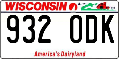 WI license plate 932ODK
