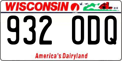 WI license plate 932ODQ