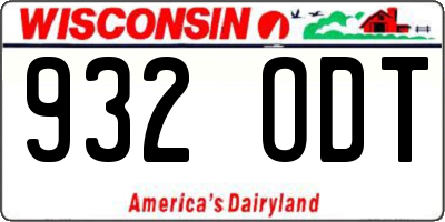WI license plate 932ODT