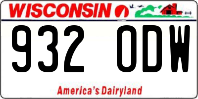WI license plate 932ODW