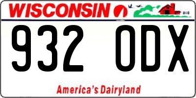 WI license plate 932ODX