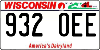 WI license plate 932OEE