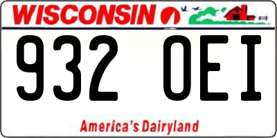 WI license plate 932OEI