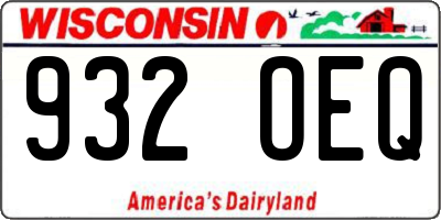WI license plate 932OEQ