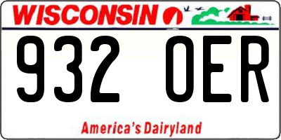 WI license plate 932OER
