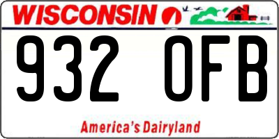 WI license plate 932OFB