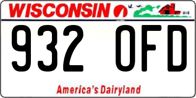 WI license plate 932OFD