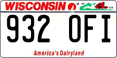 WI license plate 932OFI