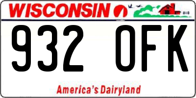WI license plate 932OFK