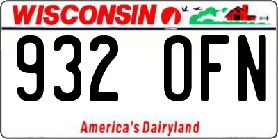 WI license plate 932OFN
