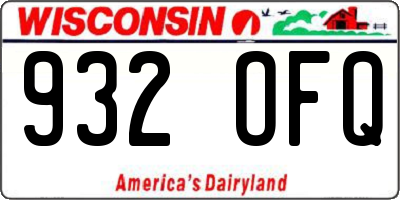 WI license plate 932OFQ