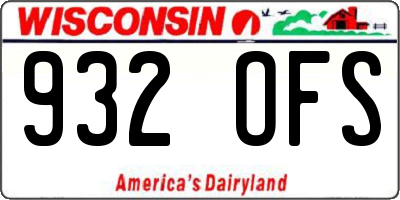 WI license plate 932OFS
