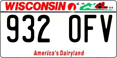 WI license plate 932OFV