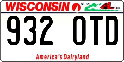 WI license plate 932OTD