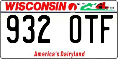 WI license plate 932OTF