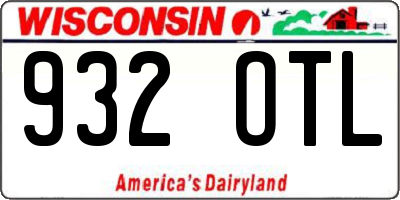 WI license plate 932OTL