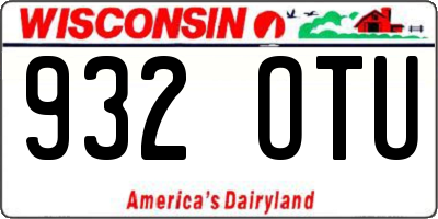 WI license plate 932OTU