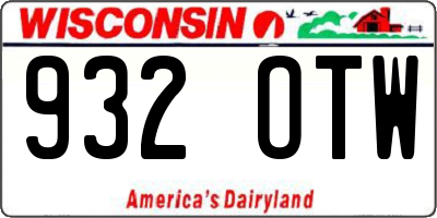 WI license plate 932OTW