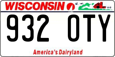 WI license plate 932OTY