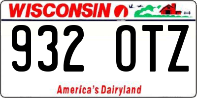 WI license plate 932OTZ