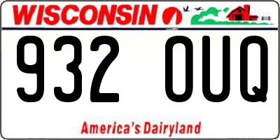 WI license plate 932OUQ