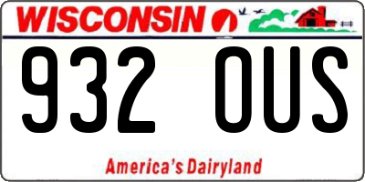 WI license plate 932OUS