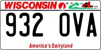 WI license plate 932OVA