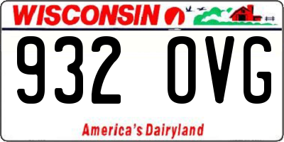 WI license plate 932OVG
