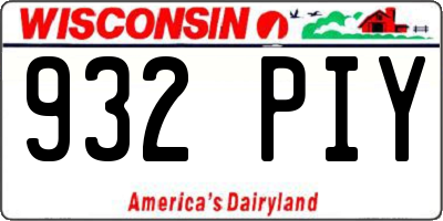 WI license plate 932PIY