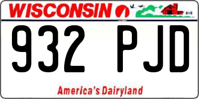 WI license plate 932PJD