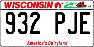 WI license plate 932PJE
