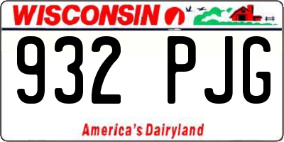 WI license plate 932PJG