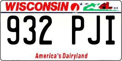 WI license plate 932PJI