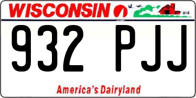 WI license plate 932PJJ