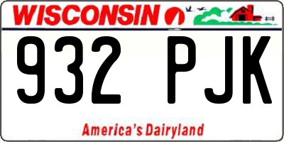 WI license plate 932PJK