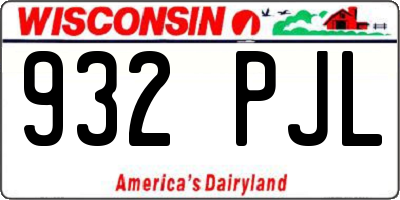 WI license plate 932PJL