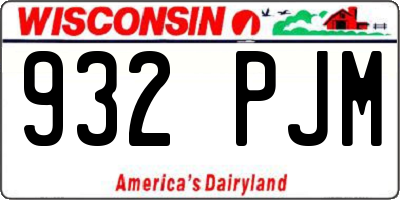 WI license plate 932PJM