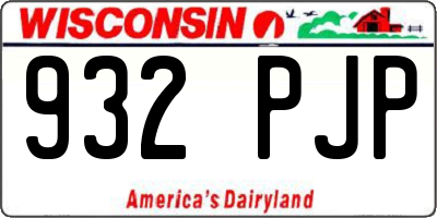 WI license plate 932PJP