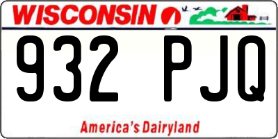 WI license plate 932PJQ