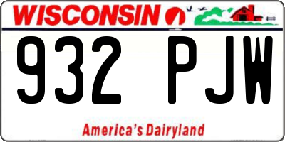 WI license plate 932PJW