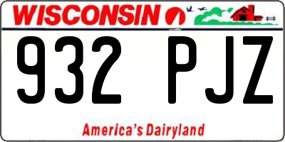 WI license plate 932PJZ